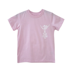 JUST SEND IT GIRLS SMALL PRINT TEE BABY PINK
